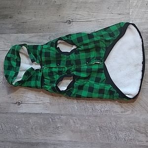 Green Buffalo Plaid Dog Fleece Hoodie